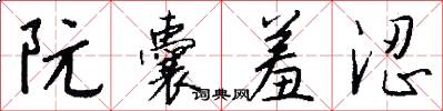 阮囊羞涩怎么写好看
