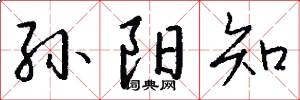 孙阳知怎么写好看