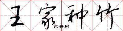 王家种竹怎么写好看