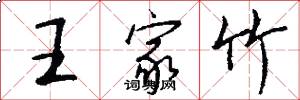 王家竹怎么写好看