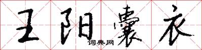 王阳囊衣怎么写好看