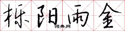 栎阳雨金怎么写好看