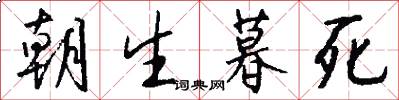 朝生暮死怎么写好看