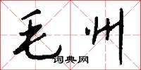 毛州怎么写好看