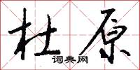 杜原怎么写好看