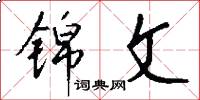锦文怎么写好看