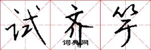 试齐竽怎么写好看