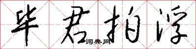 毕君拍浮怎么写好看