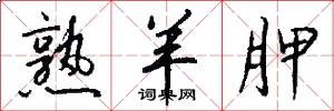 熟羊胛怎么写好看