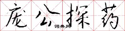 庞公探药怎么写好看