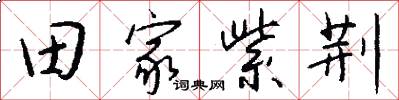 田家紫荆怎么写好看