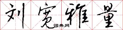 刘宽雅量怎么写好看