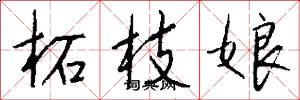 柘枝娘怎么写好看