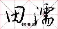 田濡怎么写好看