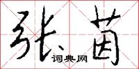 张茵怎么写好看