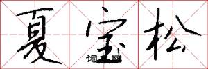 夏宝松怎么写好看