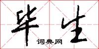 毕生怎么写好看