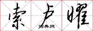 索卢曜怎么写好看