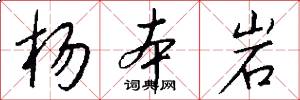 杨本岩怎么写好看