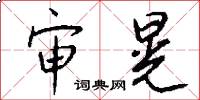 审晃怎么写好看