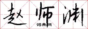 赵师渊怎么写好看