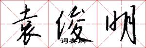 袁俊明怎么写好看