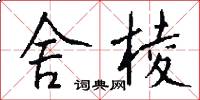 舍棱怎么写好看