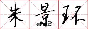 朱景环怎么写好看