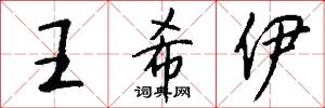 王希伊怎么写好看