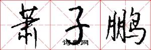 萧子鹏怎么写好看