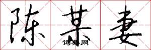 陈某妻怎么写好看