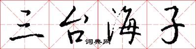 三台海子怎么写好看