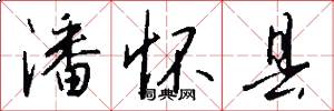 潘怀县怎么写好看