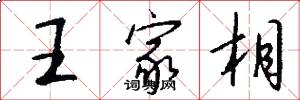 王家相怎么写好看