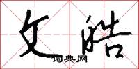 文皓怎么写好看