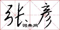 张彦怎么写好看