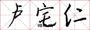 卢宅仁怎么写好看