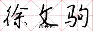 徐文驹怎么写好看