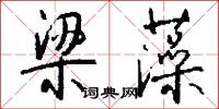 梁藻怎么写好看