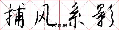 捕风系影怎么写好看
