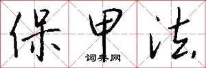 保甲法怎么写好看