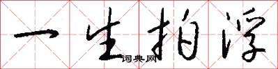 一生拍浮怎么写好看