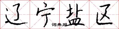 辽宁盐区怎么写好看