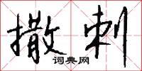 撒剌怎么写好看