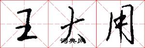 王大用怎么写好看