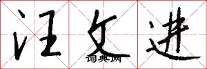 汪文进怎么写好看