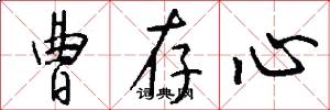 曹存心怎么写好看