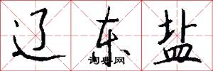 辽东盐怎么写好看