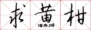 求黄柑怎么写好看