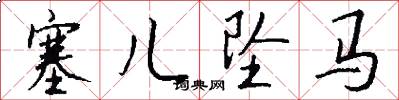 塞儿坠马怎么写好看